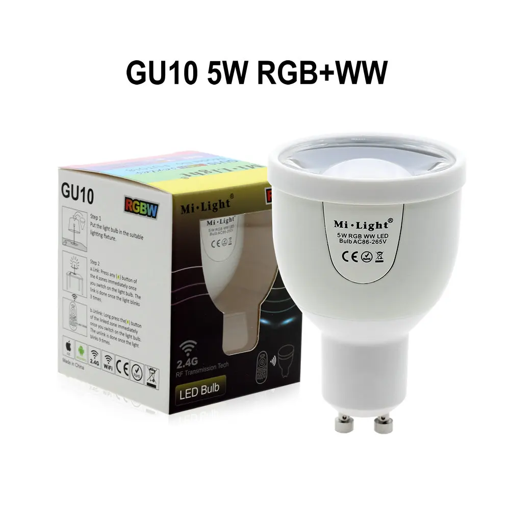 RGBW светодиодный светильник AC86-265V GU10 5 Вт/E27 6 Вт 9 Вт Светодиодный светильник RGBWW/RGBCW пульт дистанционного управления умный светильник ing светодиодный RGB лампа светильник s - Испускаемый цвет: GU10 5W RGBWW