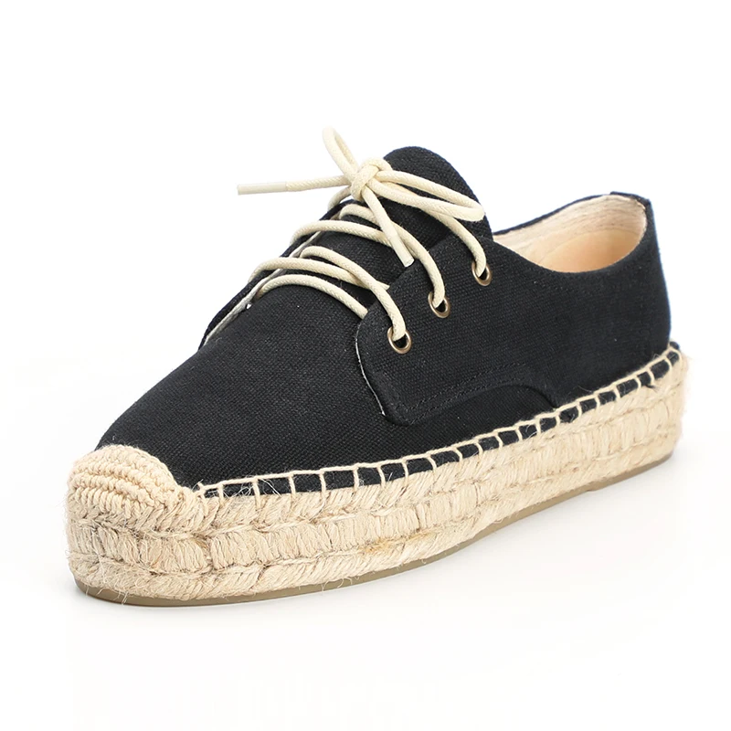 

women spring summer sneaker, platform espadrilles sneaker in black color