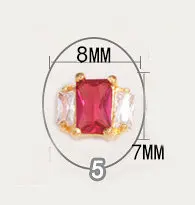 5 шт./лот, Красный/Сиам, Рождество/ год, 3D сплав, циркон, дизайн ногтей, украшение, роскошный кристалл, кисточка, высший уровень, украшения для ногтей, амулеты - Цвет: 5