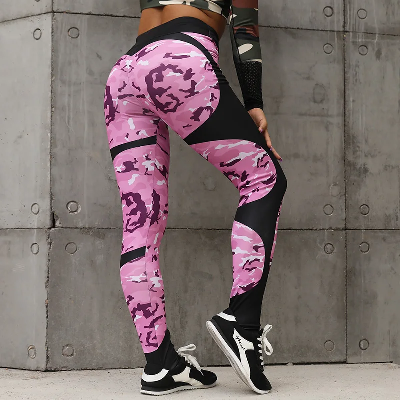 CHRLEISURE Camo Sport Femme спортивные брюки женские леггинсы для тренировок Гимнастические Колготки женские штаны для йоги с высокой талией