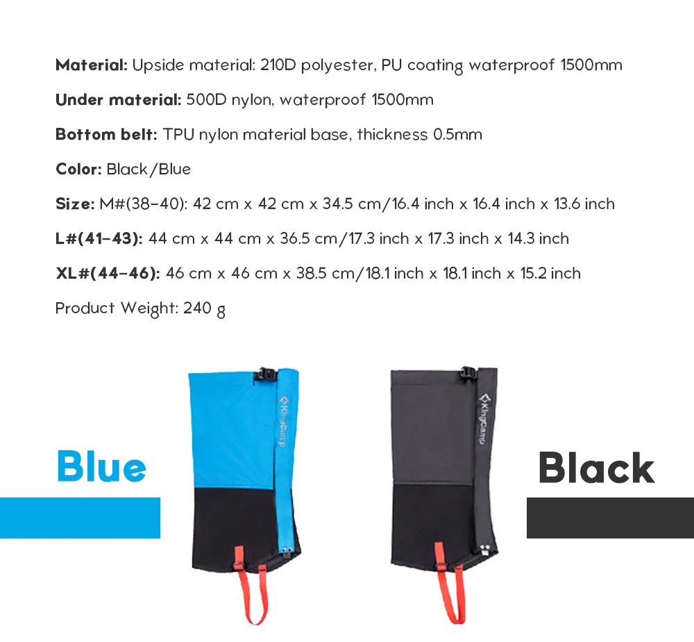 Waterproof High Gaiter Durable Camping Outdoor 7