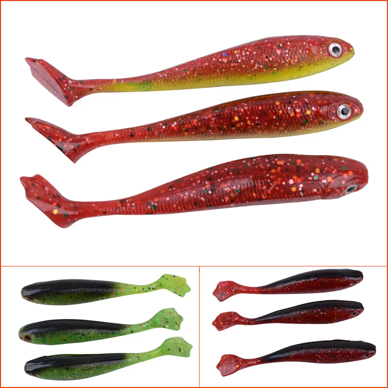 6pcs/Lot 9.5cm/6g Soft Plastic Fishing Lures Artifical Bait Saltwater