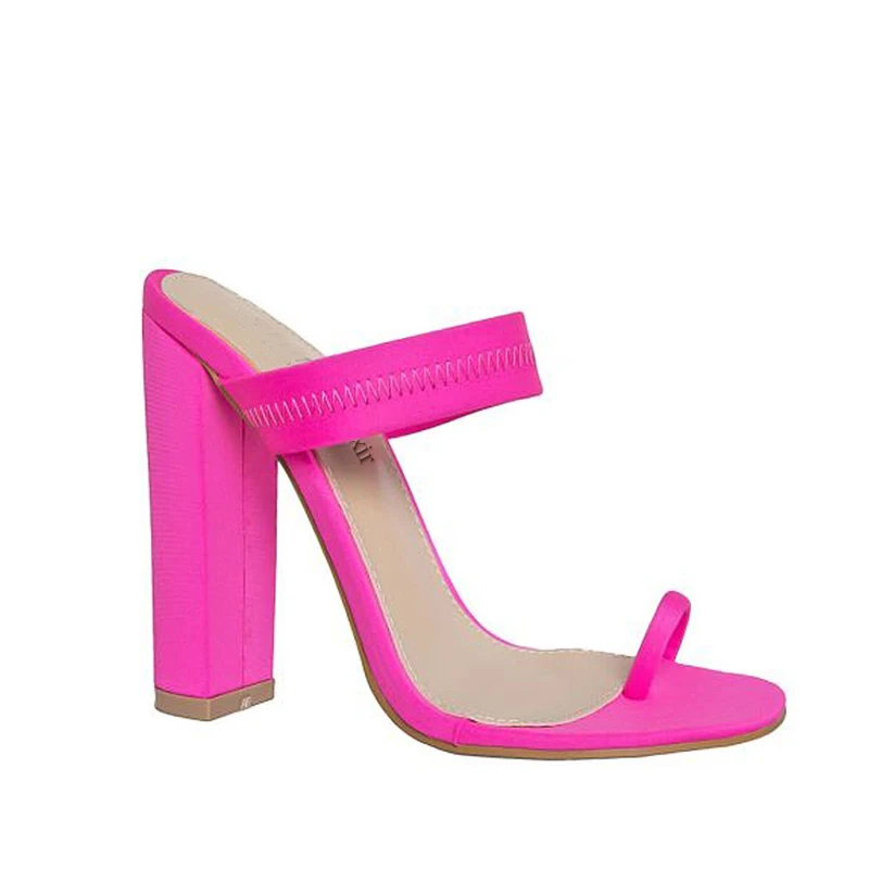 Women New Summer Sandals Slippers Thin High Heels Sandals Flip Flop Buckle Women Shoes Hollow Slippers Sexy Slides - Цвет: Pink