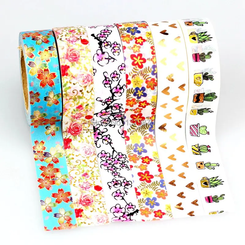 Decorativos de Papelaria Padrões Lote Folha Washi Tape Scrapbooking Ferramenta Fita Adesiva Adesivos Atacado 149 30 Pçs - 3 washi tape wholesale