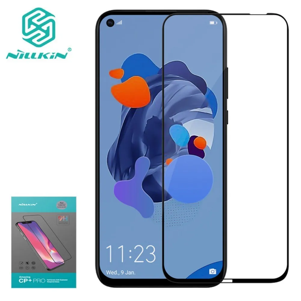 

For Huawei Nova 5i Tempered Glass Screen Protector Nillkin CP+PRO Full Cover Protective Glass Film for Huawei P20 Lite (2019)