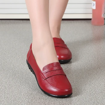 

Women 111% Genuine Leather Mother Shoes Moccasins Women Soft Leisure Flats Lady Driving Shoes Flat Loafers size25-61