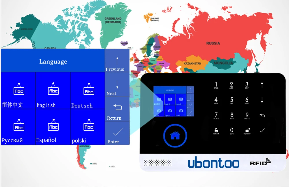 Ubontoo 10 шт. Беспроводная SIM GSM домашняя RFID защита от взлома ЖК-сенсорная клавиатура Аварийная сигнализация wifi GSM сенсор ki