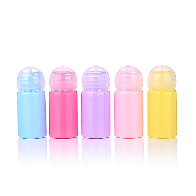 10ml Refillable Macaroon Color Squeeze Bottle with Ball Cover for Essence Emulsion TSA Airline Approved 50pcs/lot P196