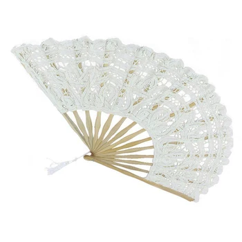 

10 Pieces Wedding White Or Lace Fan Wedding Hand Fan Bride Party Gift Like Hand Fan Lace Hand Fan For Wedding Gift