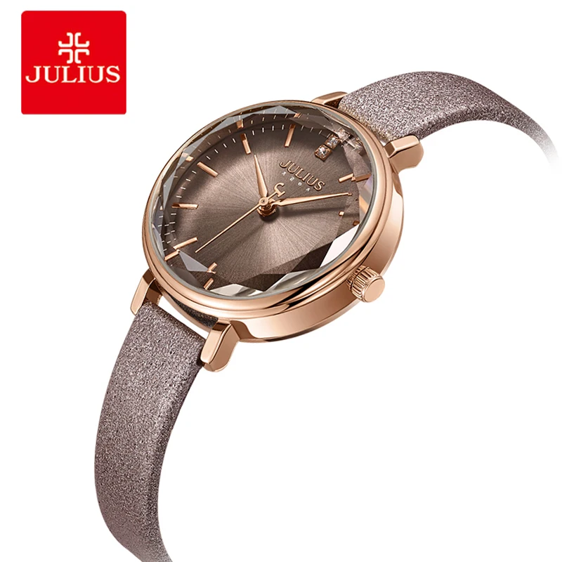 Beste Julius Elegante Vrouwen Horloge Mode Jurk Lederen Armband Horloges Casual Lady Quartz Horloges Klok Reloj Mujer Montre Femme