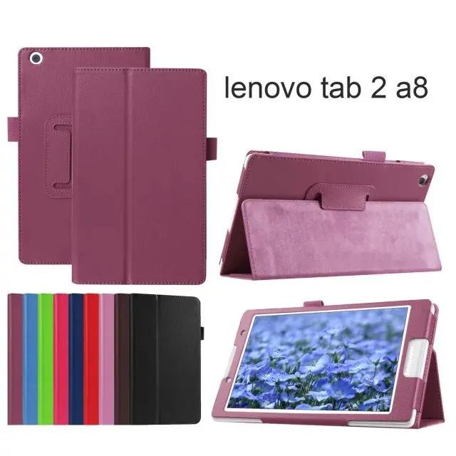 Чехол книжка из искусственной кожи с зернистой текстурой для Lenovo Tab 2 A8|a8 usb|case tpucase