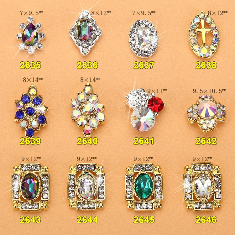 Beautiful New 10pcs Crystal Volcano Nail Rhinestone Alloy Art Decorations Glitter K9 DIY Japan Style Jewelry Pendant | Красота и