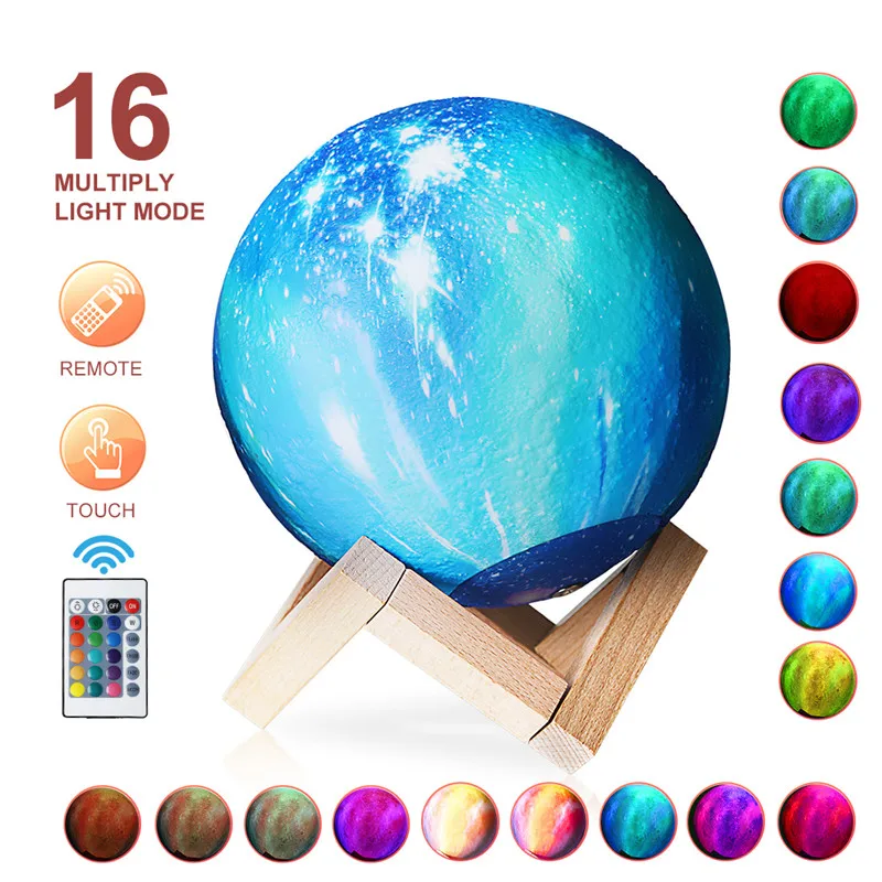 

Moon Light 3D Print Moon Globe Lamp, 3D Glowing Moon Lamp With Stand, Luna Moon Lamp Night Light for Home Bedroom Decor Children