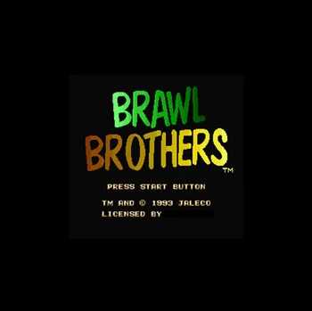 

Brawl Brothers 16 bit Big Gray Game Card For NTSC Game Player Drop Shipping