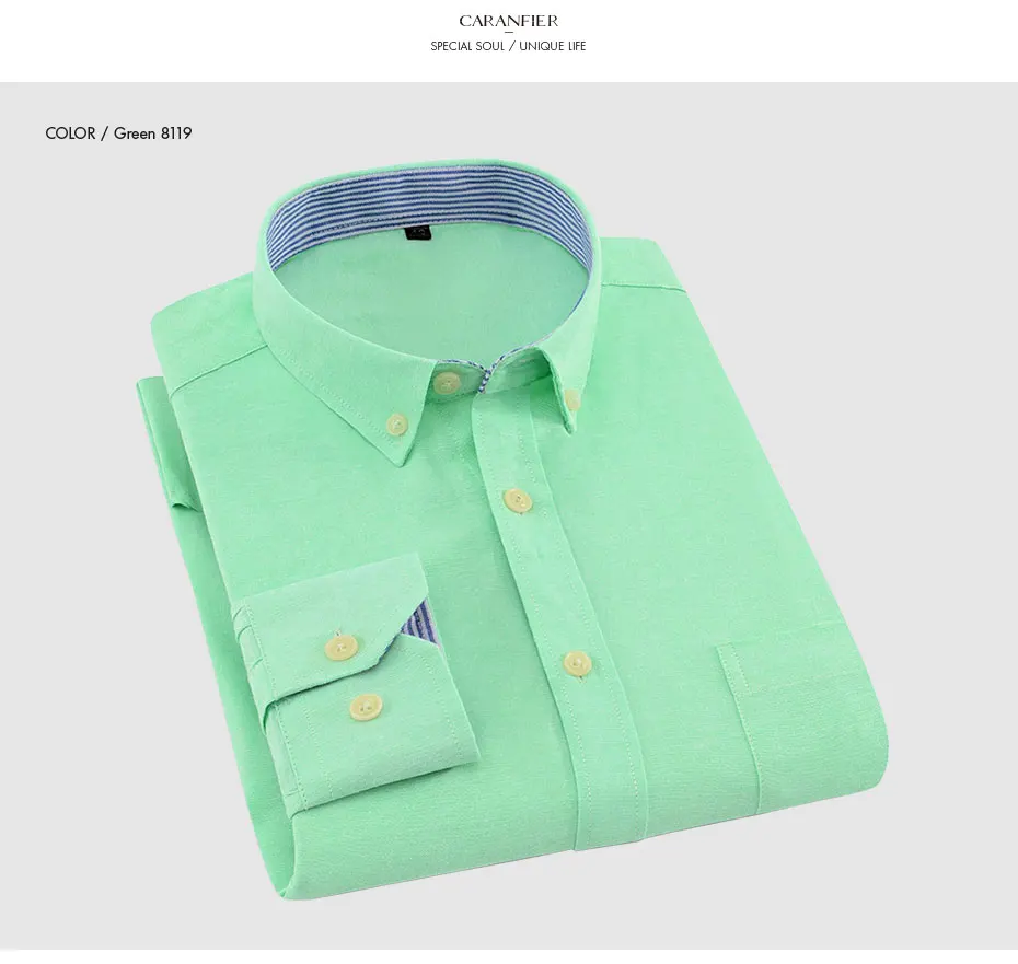 CARANFIER/высококачественные мужские рубашки-оксфорды для работы, брендовые мягкие мужские рубашки с длинными рукавами из саржи, белые мужские