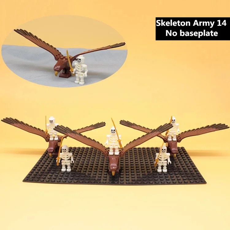 6 style Skeleton Army Building block figures starwarsI no baseplate Educational Anime Compatible With Legoe Baseplate for gift