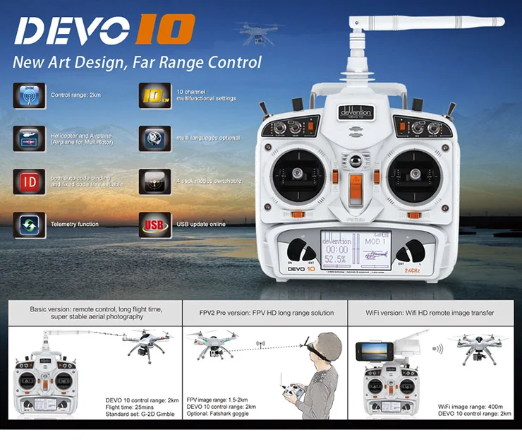 Dji F550 Devo 7 Transmitter Controller Remote Control