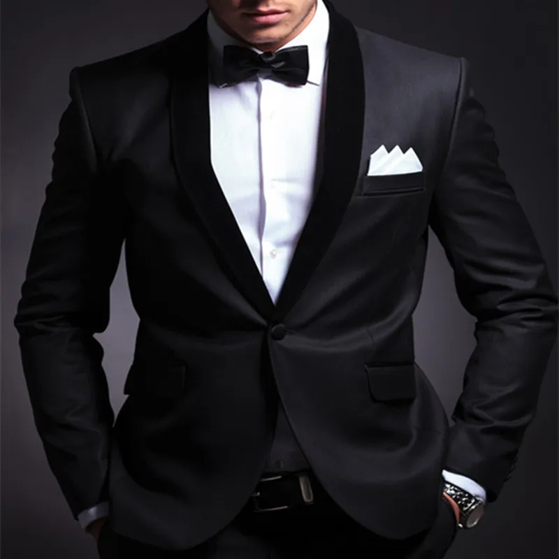 2017 vendita calda Black Velvet Risvolto vestiti di affari degli uomini  smoking Gentleman miscela vestito dello sposo Ultimi Disegni Cappotto  Pantaloni Giacca arco|sale lots|suit clearancesuit thong - AliExpress