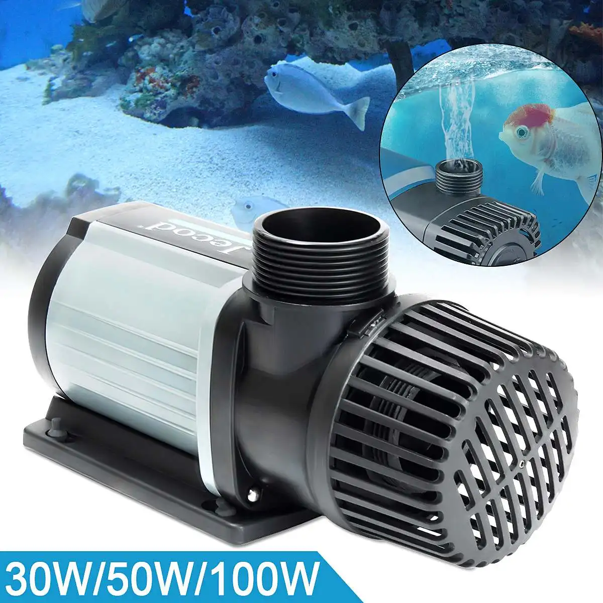 

30/50/100W DC Marine Aquarium Pump Submersible 3000L Super Quiet Operation Variable Flow Controller DCS 2000-12000 with Adapter