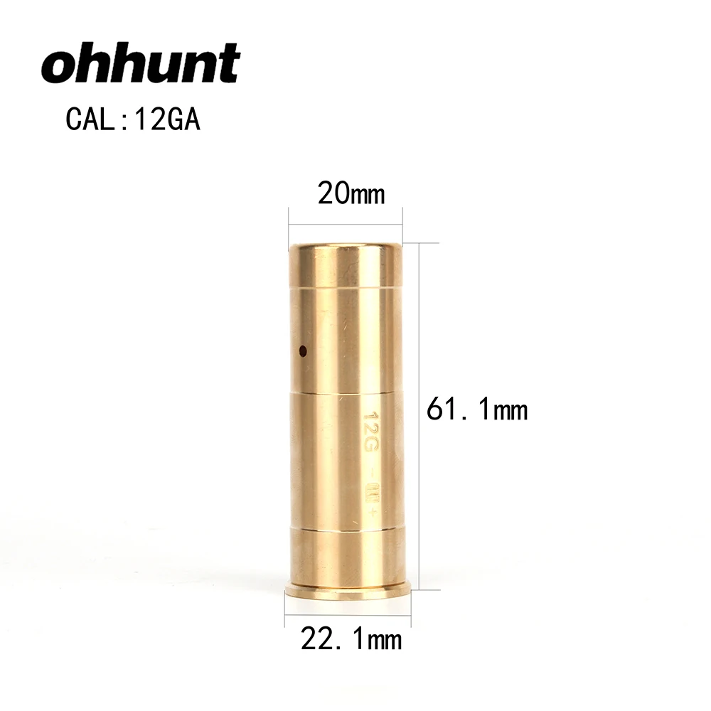 12 Gauge Red Laser Cartridge Bore Sighter Hunting Shotgun 12GA Boresighter CAL