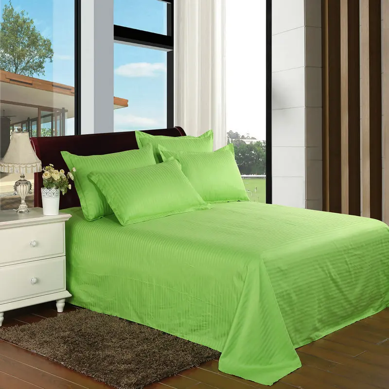 Отель постельные принадлежности белая простыня хлопок сплошной цвет плоский лист - Цвет: green