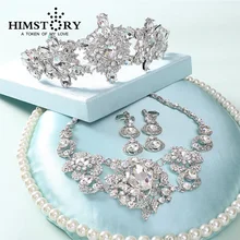 Luxurious Bride Tiara Necklace And Earring Wedding Accessories Set White Rhinestone Bridesmaid Jewelry 3pcs Set Luxurious Bride Tiara Necklace And Earring Wedding Accessories Set White Rhinestone Bridesmaid Jewelry 3pcs Set