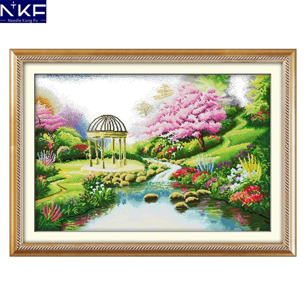 

NKF Life In Countryside DIY Handmade Craft Needlework Cross Stitch Set Embroidery Kit Printed Design Stitching Home Decoration
