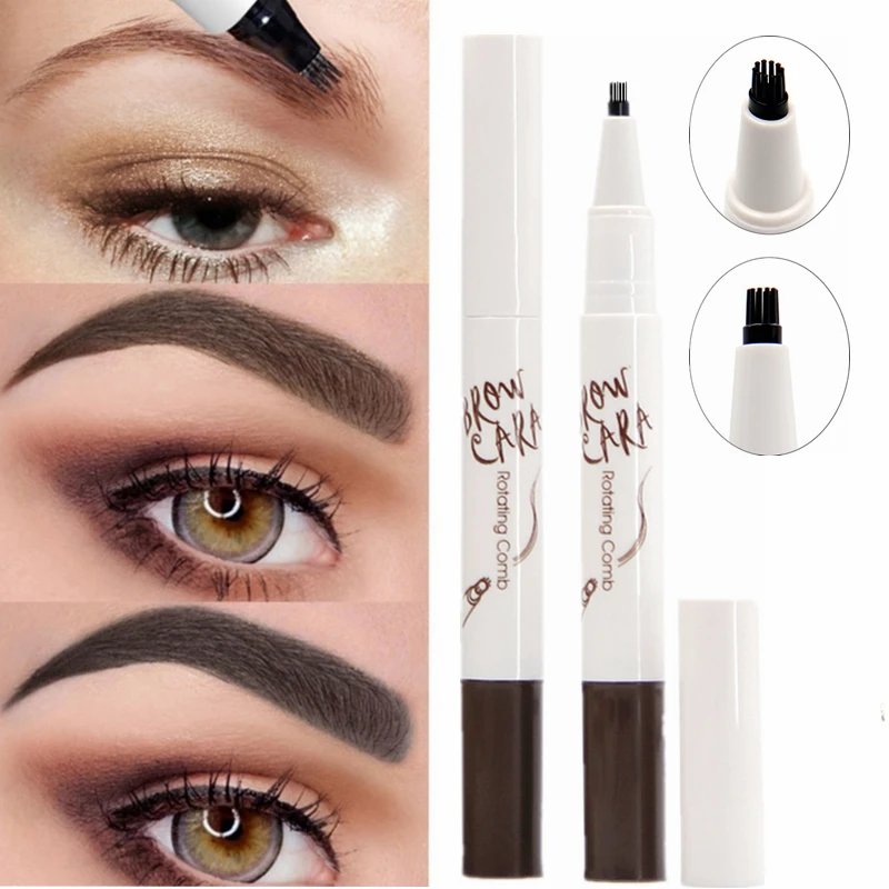 

Microblading Eyebrow Tattoo Pen Easy to Wear Waterproof Fork Tip Fine Sketch Eye Brow Tattoo Enhancer Liquid Eyebrow Pencil
