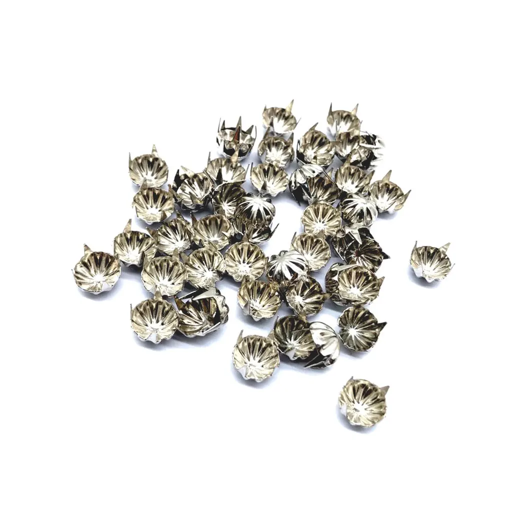 50pcs Metal Pumpkin Studs Claw Rivet Leathercraft Punk for Bags Jeans Belt Decoration