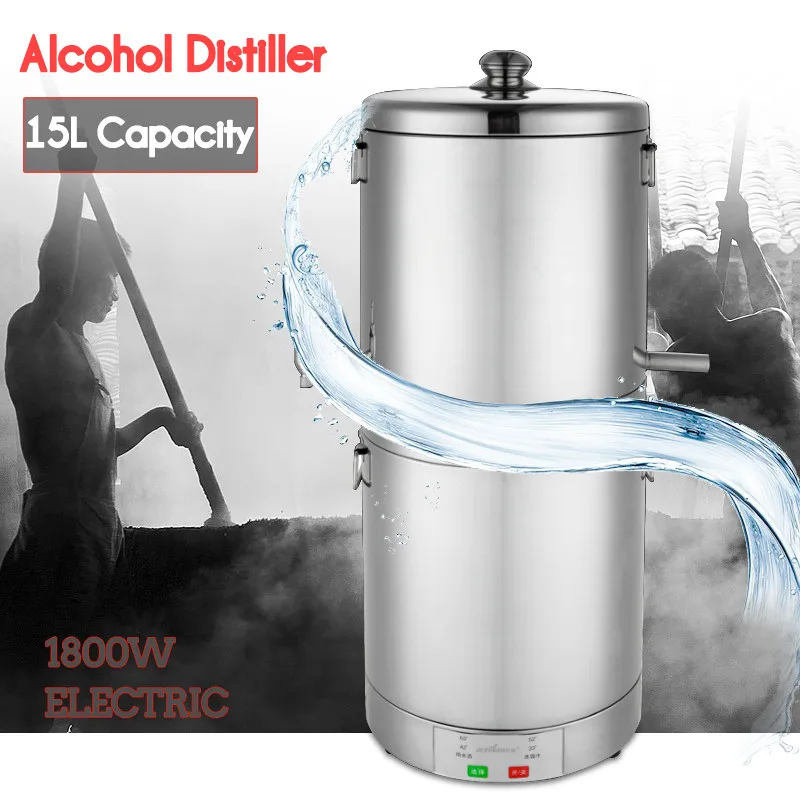 

15L Multi-function Alcohol Distiller+Fermenter+ Freely Chooses The Degree Of Wine Diy Home Brewing Stainless Steel Boiler 1800W