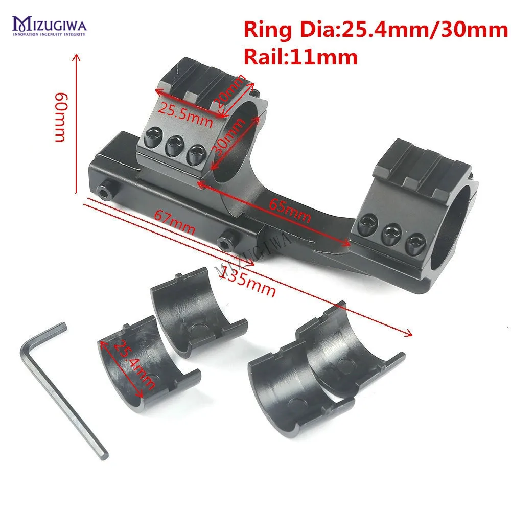 Сверхмощное консольное двойное кольцо 25,4 мм 1 дюйм/30 мм винтовка прицел Крепление 11 мм Picatiiny Rail Weaver адаптеры пистолет охота - Цвет: 11mm Rail Mount