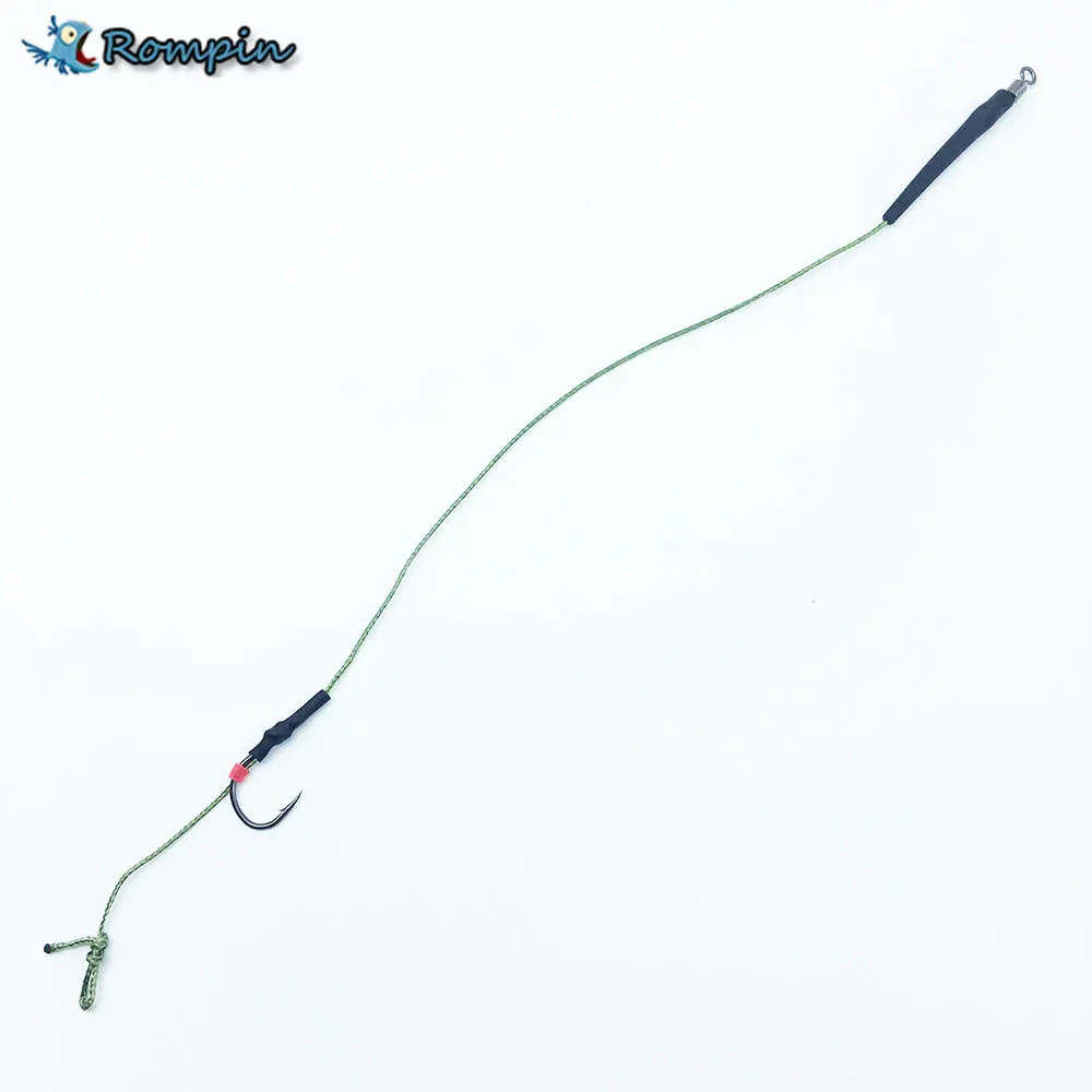 

Rompin 10pcs Carp Fishing Hook Link Ready Made Hair Combi Rig Teflon Hook Ready Tied with Hair Rigs for Carp Fishing