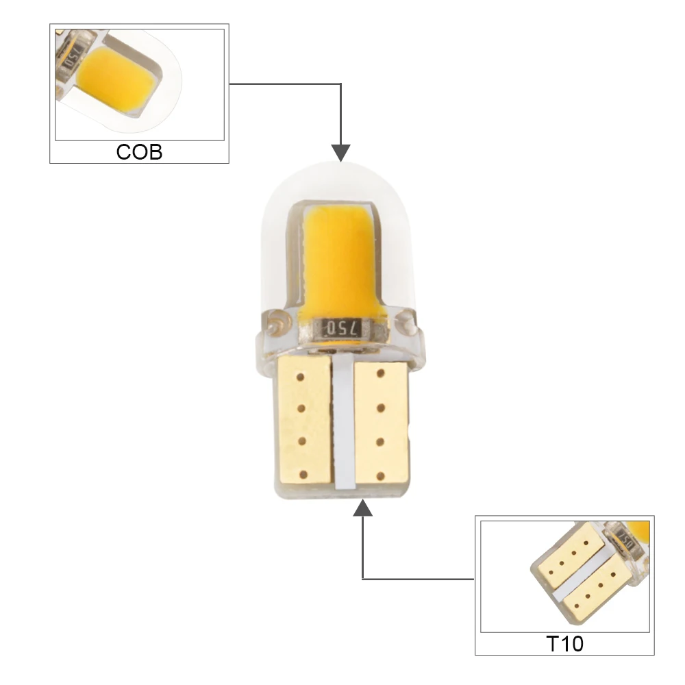 10 шт. светодиодный W5W T10 194 168 W5W COB 8SMD светодиодный парковочная лампа авто Клин габаритный фонарь яркая кварцевая белый лицензионный Светильник лампы