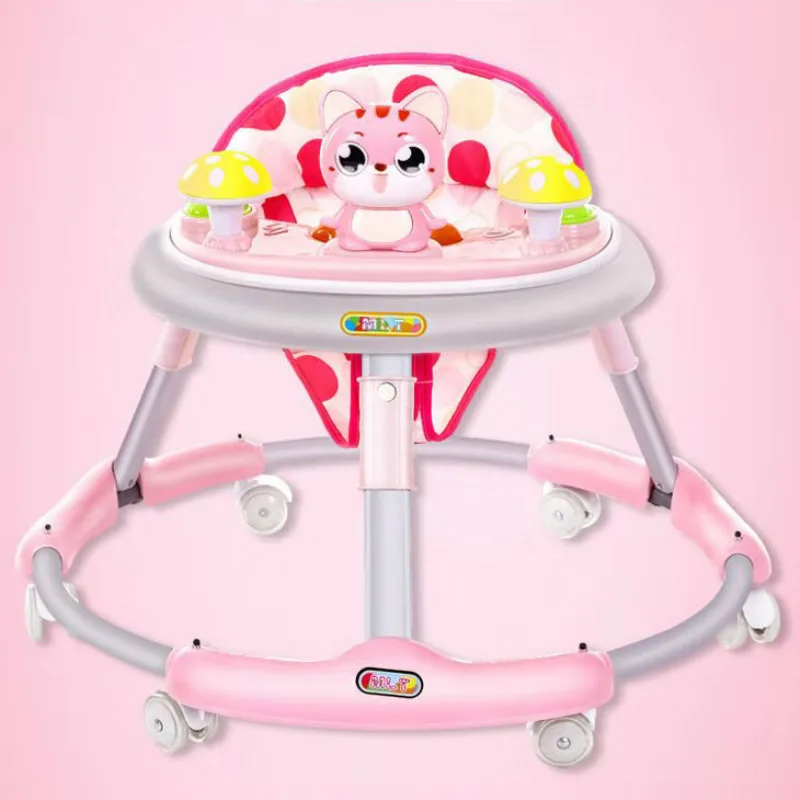 

6 Wheel Multi-function baby walker anti-rollover 6/7-24 months can sit can push foldable With music new baby walkers
