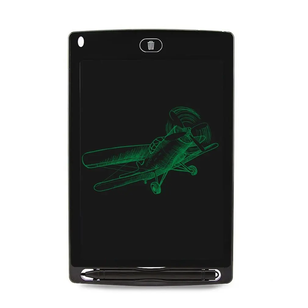 Портативный 8," дюймовый ЖК-планшет для письма, цифровой планшет для рисования, блокноты для рукописного ввода, электронная доска для планшета, ультратонкая доска - Цвет: Черный