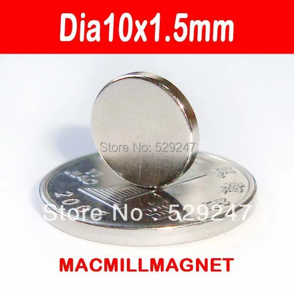 Неодимовый магнитный диск Сделано в Китае dia10x1.5mm neodimeo Редкоземельные постоянные качество магнитов dia10x1.5mm 100 шт./упак