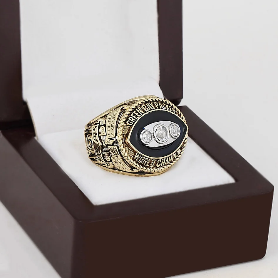 Replica 1967 Green Bay Packers Super Bowl Football Championship Ring With High Quality Wooden 