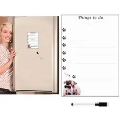 Стираемая Магнитная белая доска для магнитный стикер на холодильник Еженедельный планировщик, чтобы сделать список милая собака