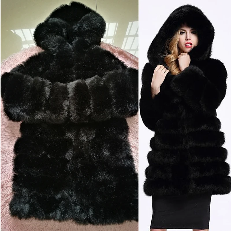 Manteau Hiver Casual white Poids 8 Camel Fausse Kg Deluxe À Fourrure En Peluche rice black Manches deep Renard Long White 1 4xl De La Gray Chaud Capuchon Plus Thicking Color Hair Longues Taille fox xXIw1Xzf
