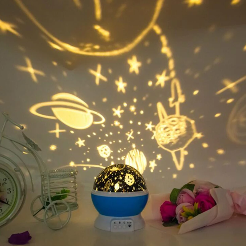 Night Light Stars Starry Sky LED Night Light Projector Moon Lamp Battery USB Kids Gifts Children Bedroom Lamp Projection Lamp (6)
