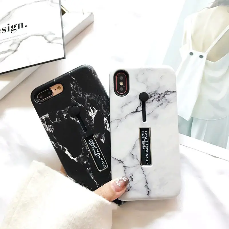 

Fashion Emboss Marble Phone Case For iPhone 6 6S 7 Plus Soft TPU Silicon Ring Hide Stand Holder Cover For iPhone X 8 Plus Capa