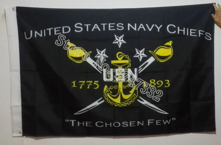 US Navy Chiefs Flag hot sell goods 3X5FT 150X90CM Banner brass metal holes | Дом и сад