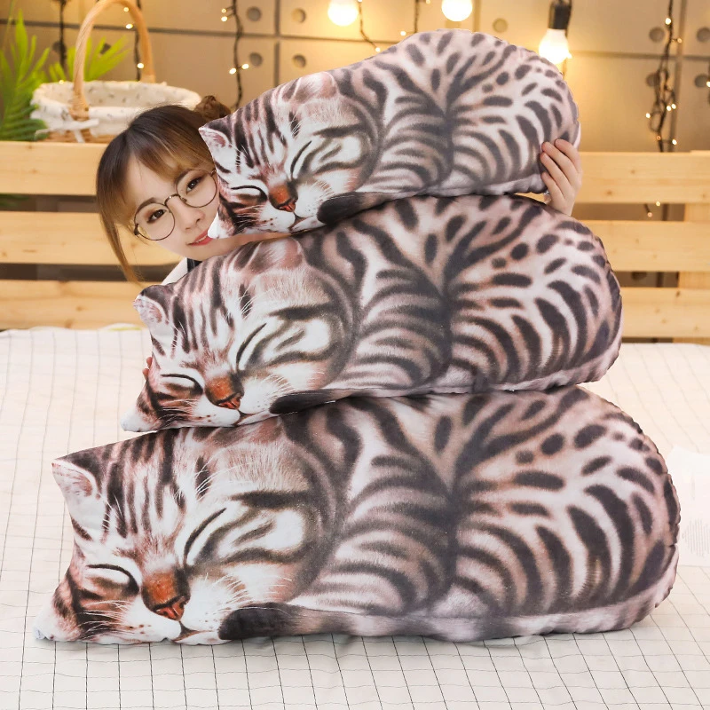 50/70/90 см 3D печать искусственная чихуахуа игрушечная Подушка с кошкой украшение