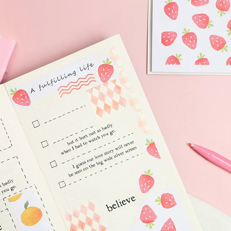 

30Sheets Cute Fruit Adhesive Sticky Notes Kawaii Apple Memo Pads For Kids Gifts Office Supplies Student Stationery