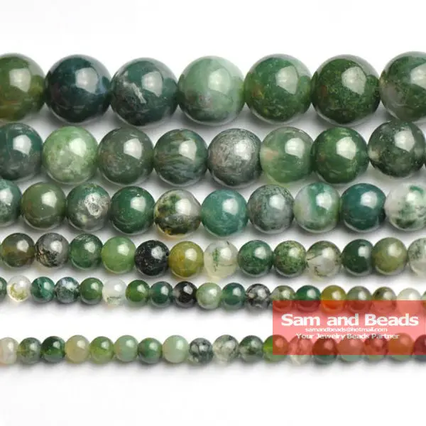 6 8 10 Round Green Natural Aquatic Onyx Agate Beads Semi Precious Stone DIY Jewelry Fittings(4.49 6.49 8