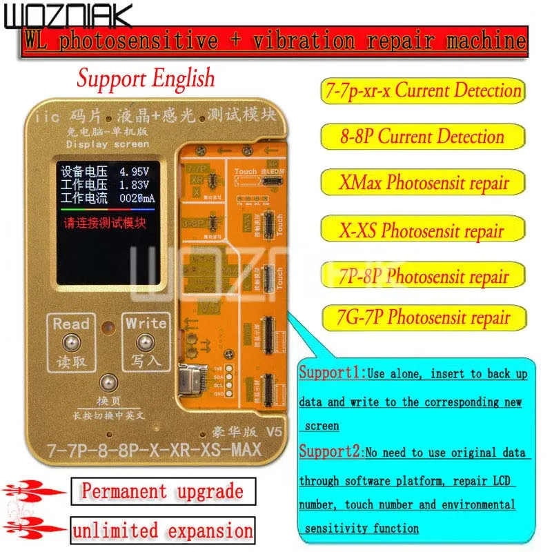 

LCD Digitizer Touch Screen Light Sensor Repair Machine for iPhone 8/8 Plus/X/xs /xr Assembly Photosensitive Repair Data Backup