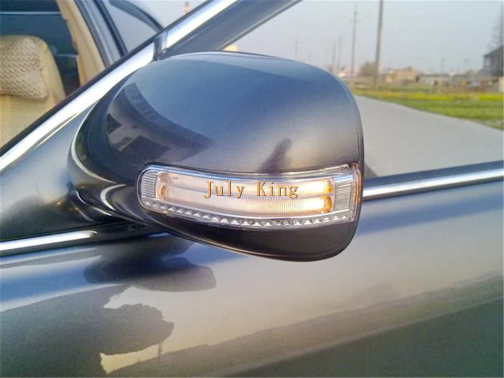July King светодиодный чехол для зеркала заднего вида для Toyota Camry Corolla Axio Auris Vios; Белый DRL+ боковые поворотники+ наземная лампа