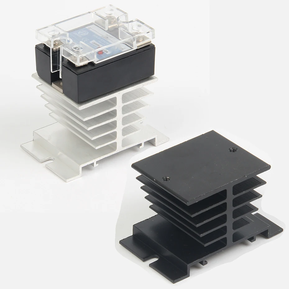 

1pc Single Phase Solid State Relay SSR Aluminum Heat Sink Dissipation Radiator Newest,Suitable for 10A-40A relay