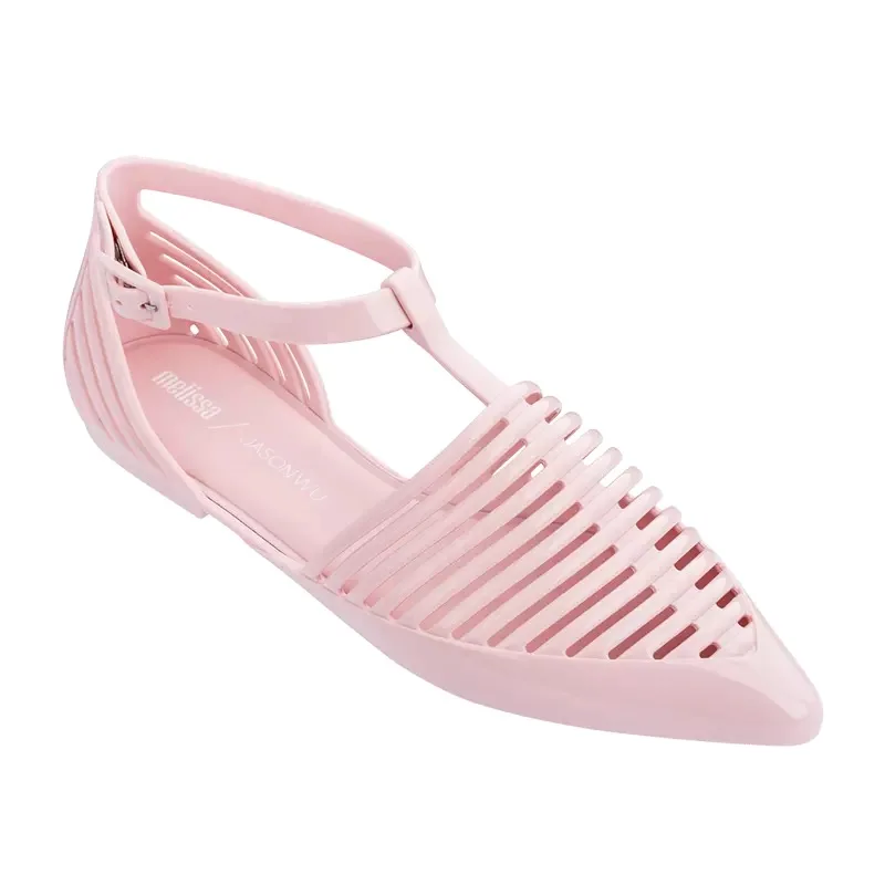 Melissa/женские босоножки г. Новое поступление, нескользящая пляжная женская прозрачная обувь с Т-образным ремешком летняя Корейская женская обувь принцессы с острым носком - Цвет: Розовый