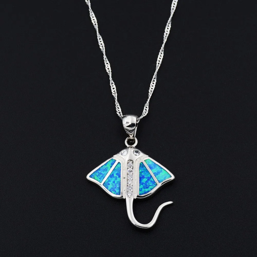 Ocean Blue Opal Манта кулон Цепочки и ожерелья с бесплатным цепи